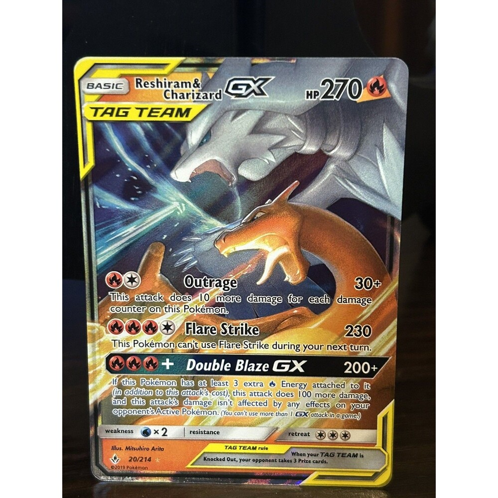 Pokemon TCG Reshiram & Charizard GX TAG TEAM Holo Ultra Rare 20/214 Card